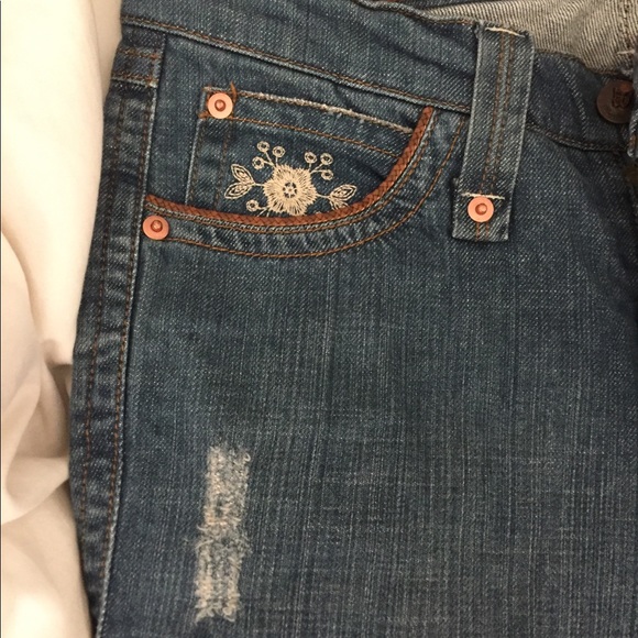 Frankie B jeans floral design flare size 4 - Picture 4 of 6